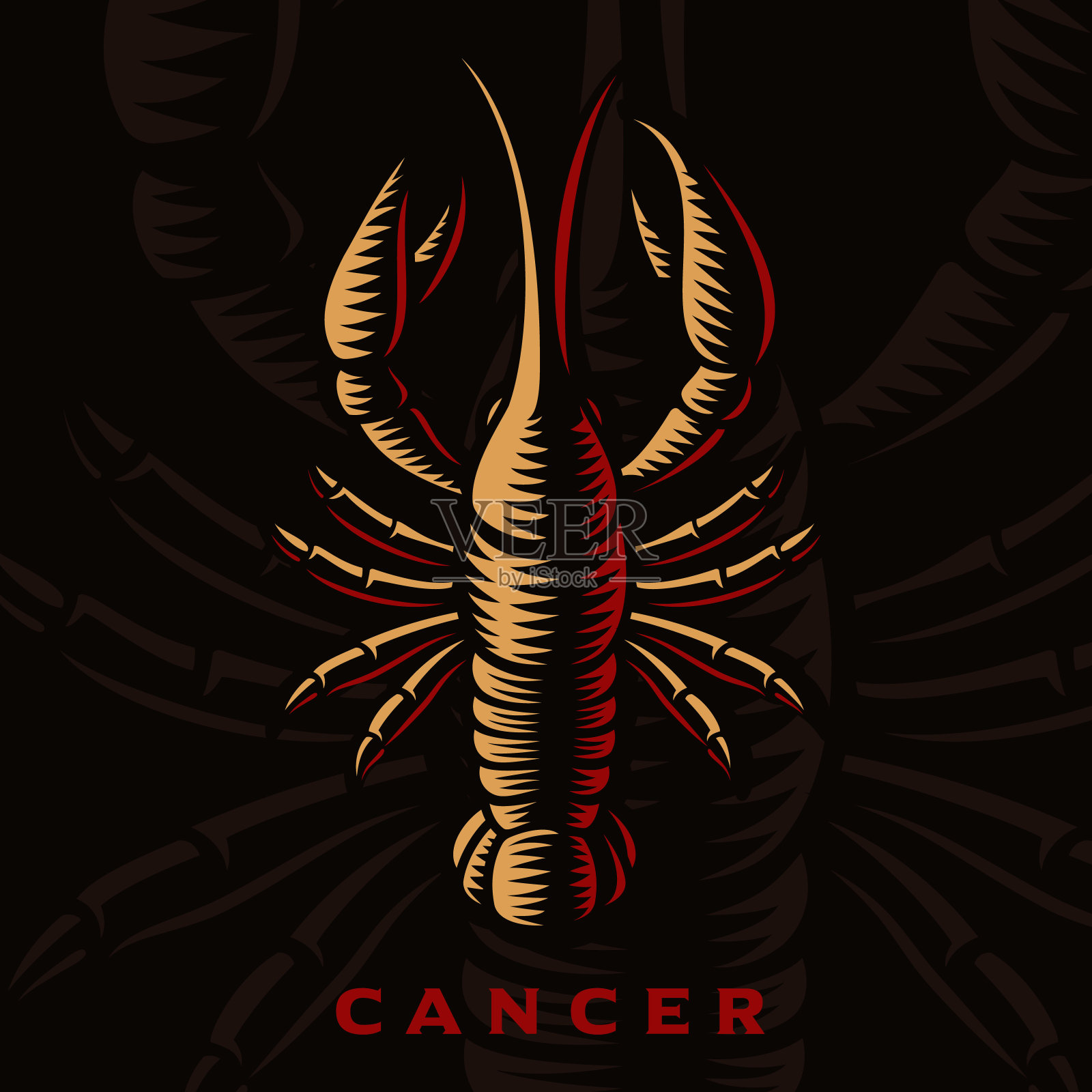 巨蟹座星座的矢量图插画图片素材