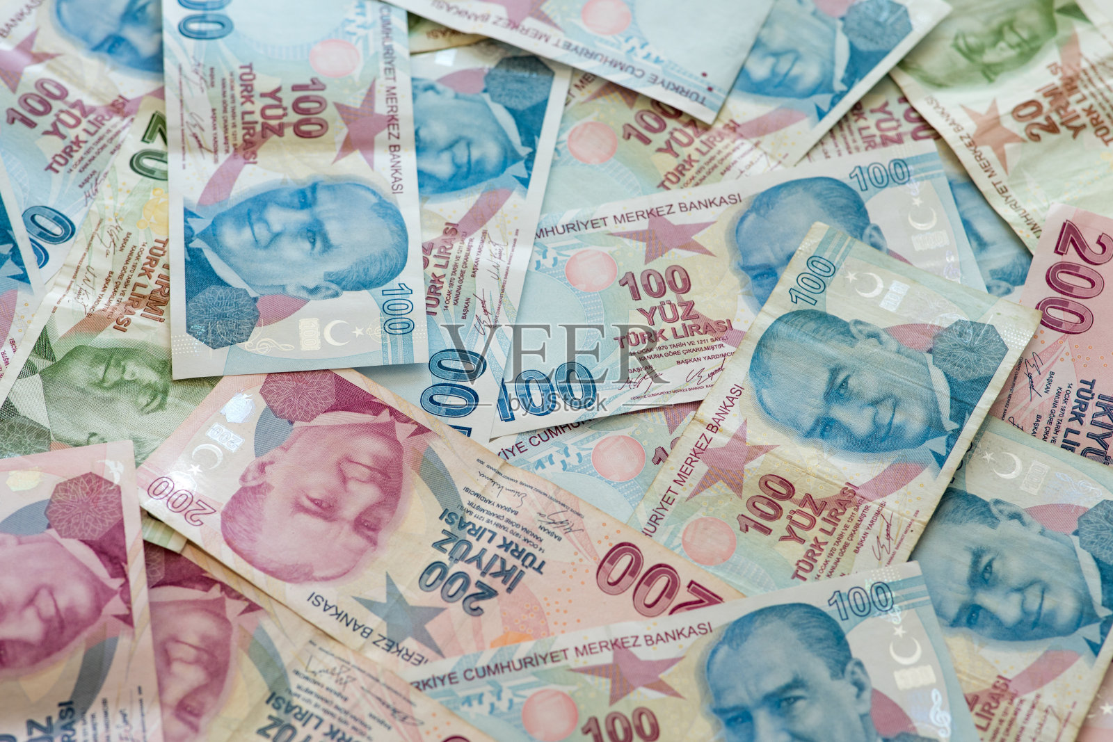 土耳其里拉钞票照片摄影图片