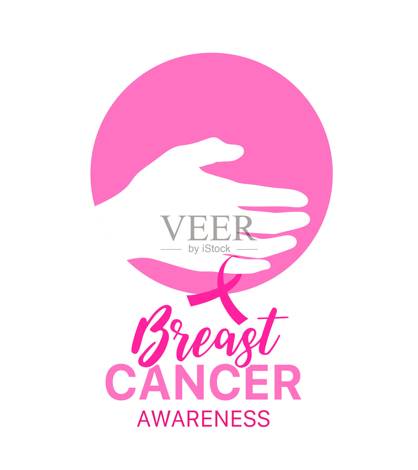 手握乳房标志。插画图片素材