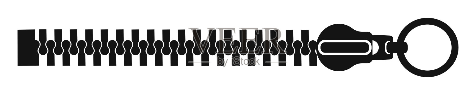 拉链标志剪影水平-存量向量插画图片素材