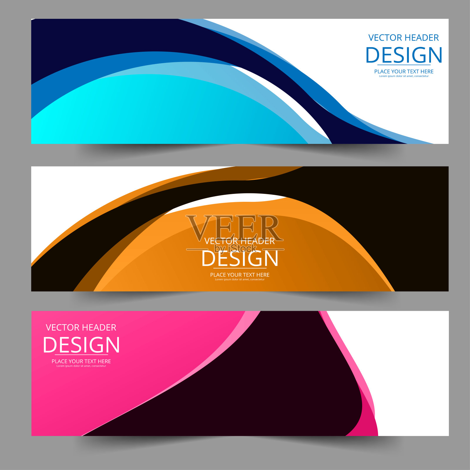 抽象标题颜色形状矢量设计。摘要企业业务横幅网页模板。插画图片素材