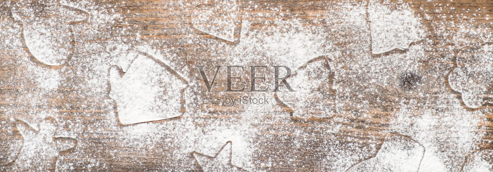 圣诞节用面粉做的装饰品，烤条幅照片摄影图片