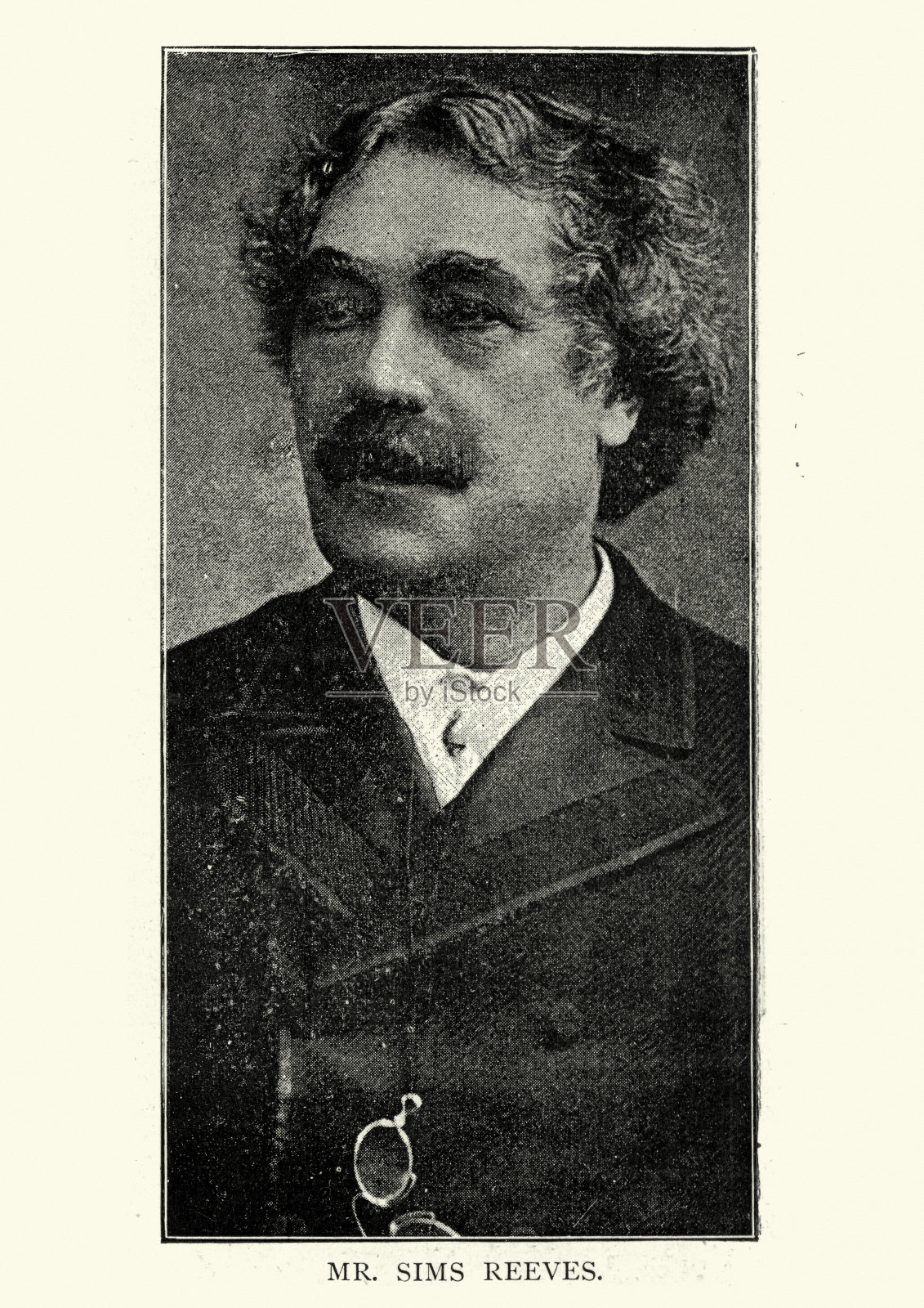 西姆斯·里夫斯，维多利亚时代英国歌剧、清唱剧和民谣男高音歌唱家照片摄影图片