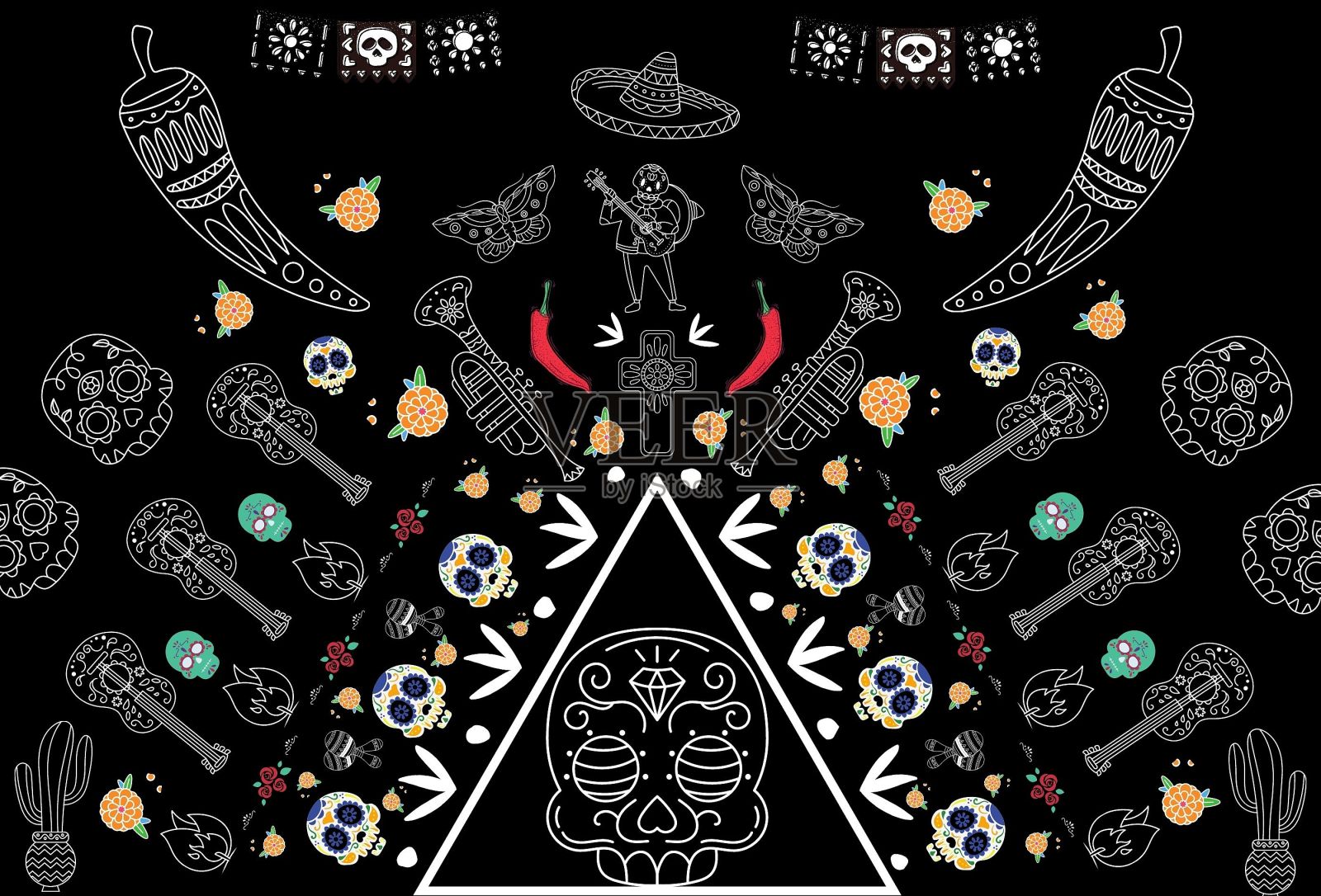 亡灵节插画图片素材