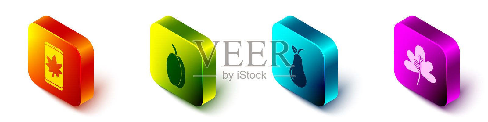 在手机上设置等距叶梅果图标素材