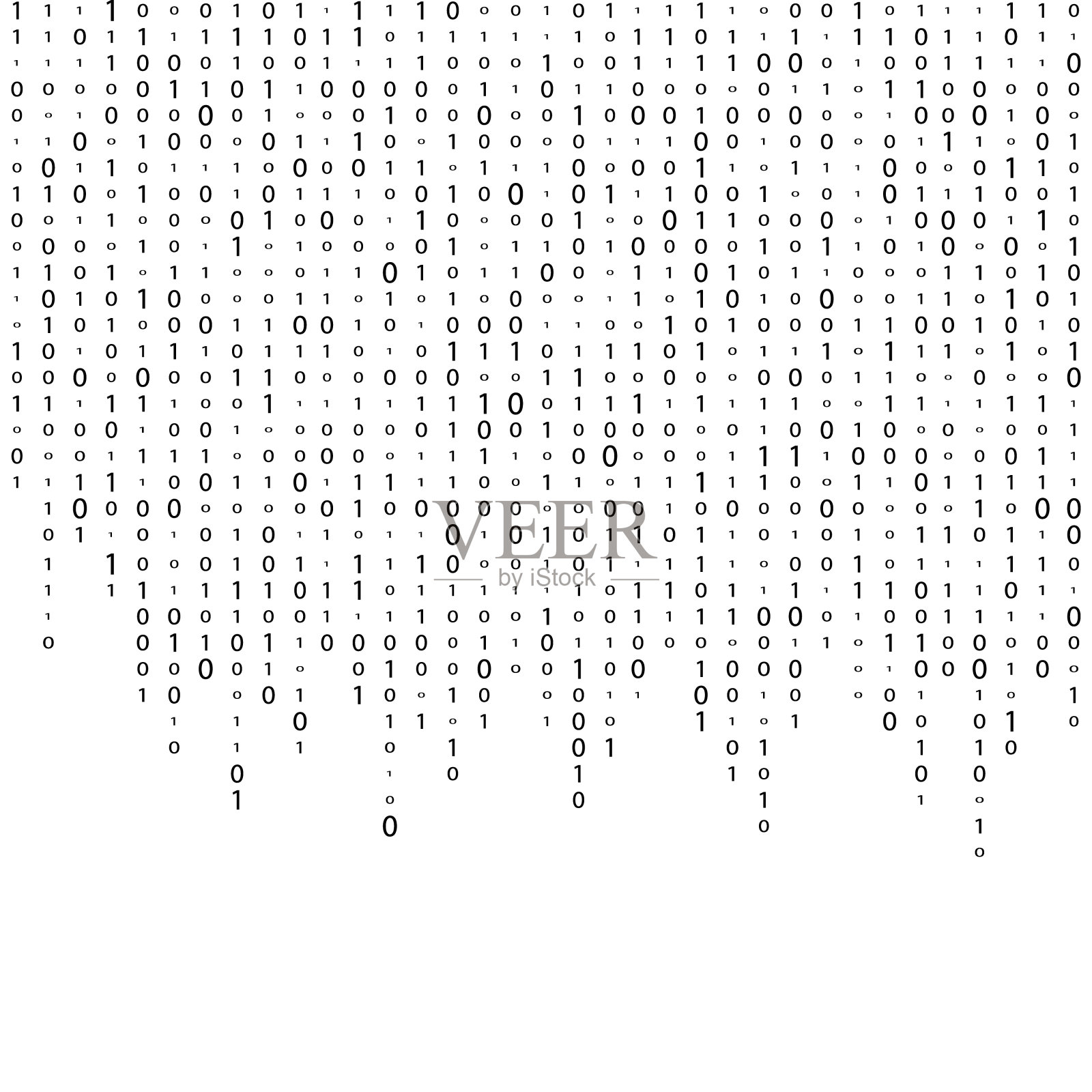 背景矩阵向量。二进制编码矩阵。黑白数字背景与数字在屏幕上。数据技术说明。二进制计算机代码。编码。黑客的概念。插画图片素材