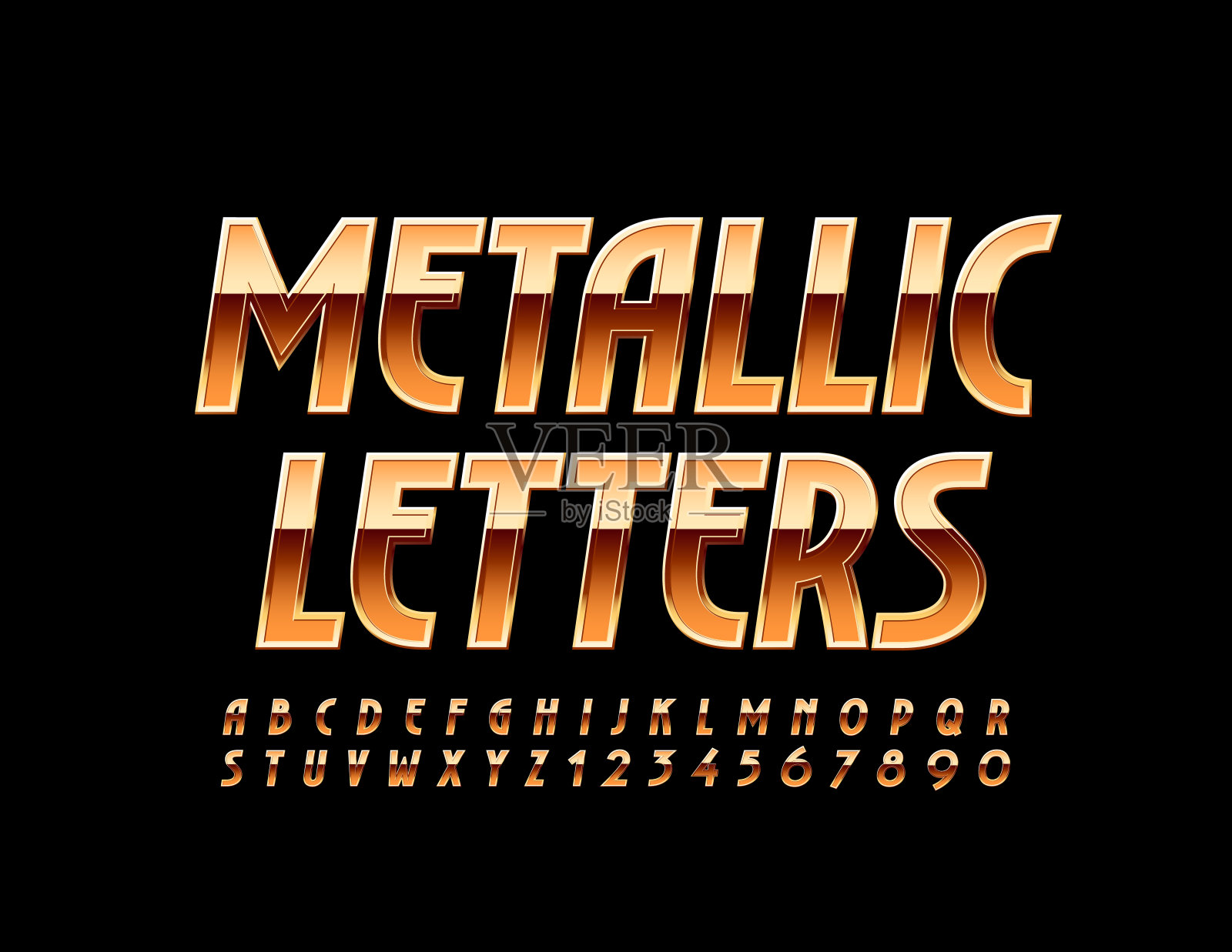 向量金色字体。时尚优雅的字母设计元素图片