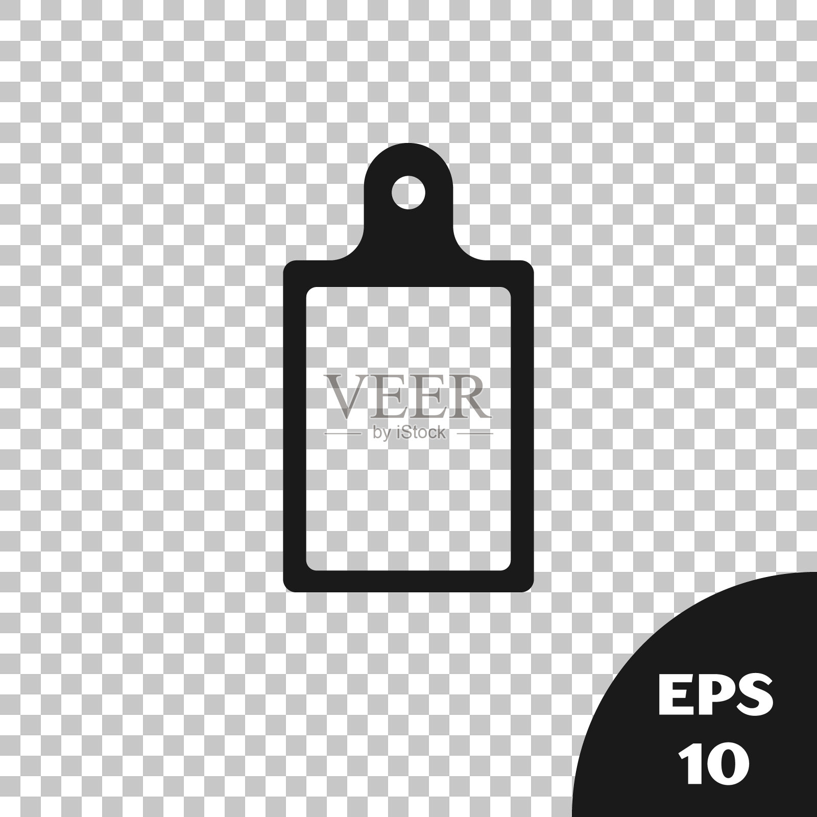 黑色切菜板图标隔离在透明背景上。砧板符号。向量插画图片素材