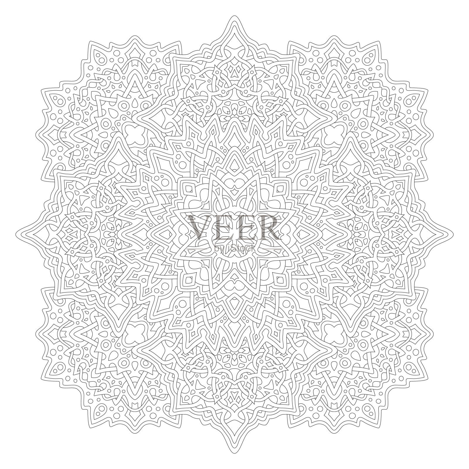 艺术为成人着色书与线性模式插画图片素材