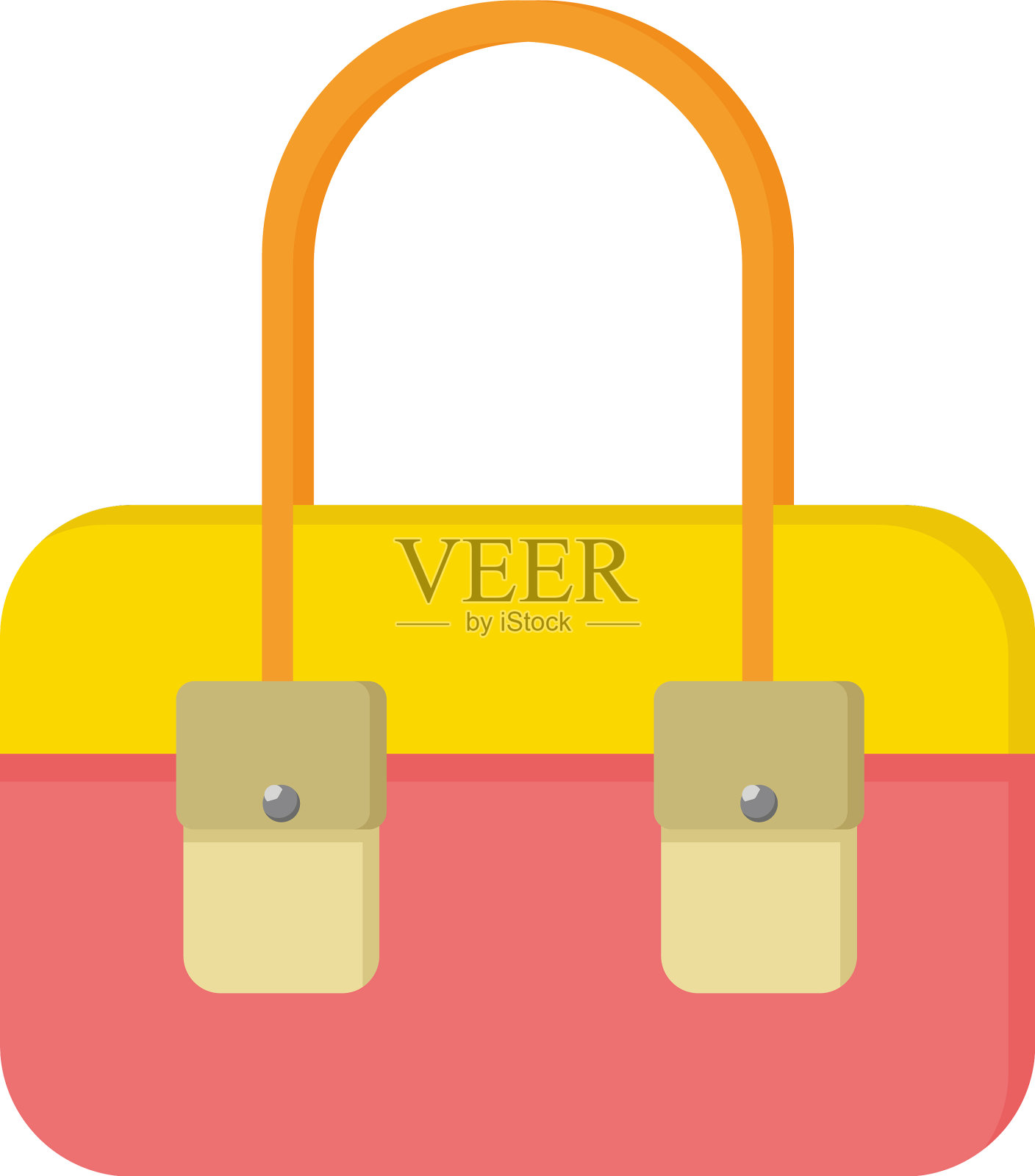 白色背景上的黄色袋子设计元素图片