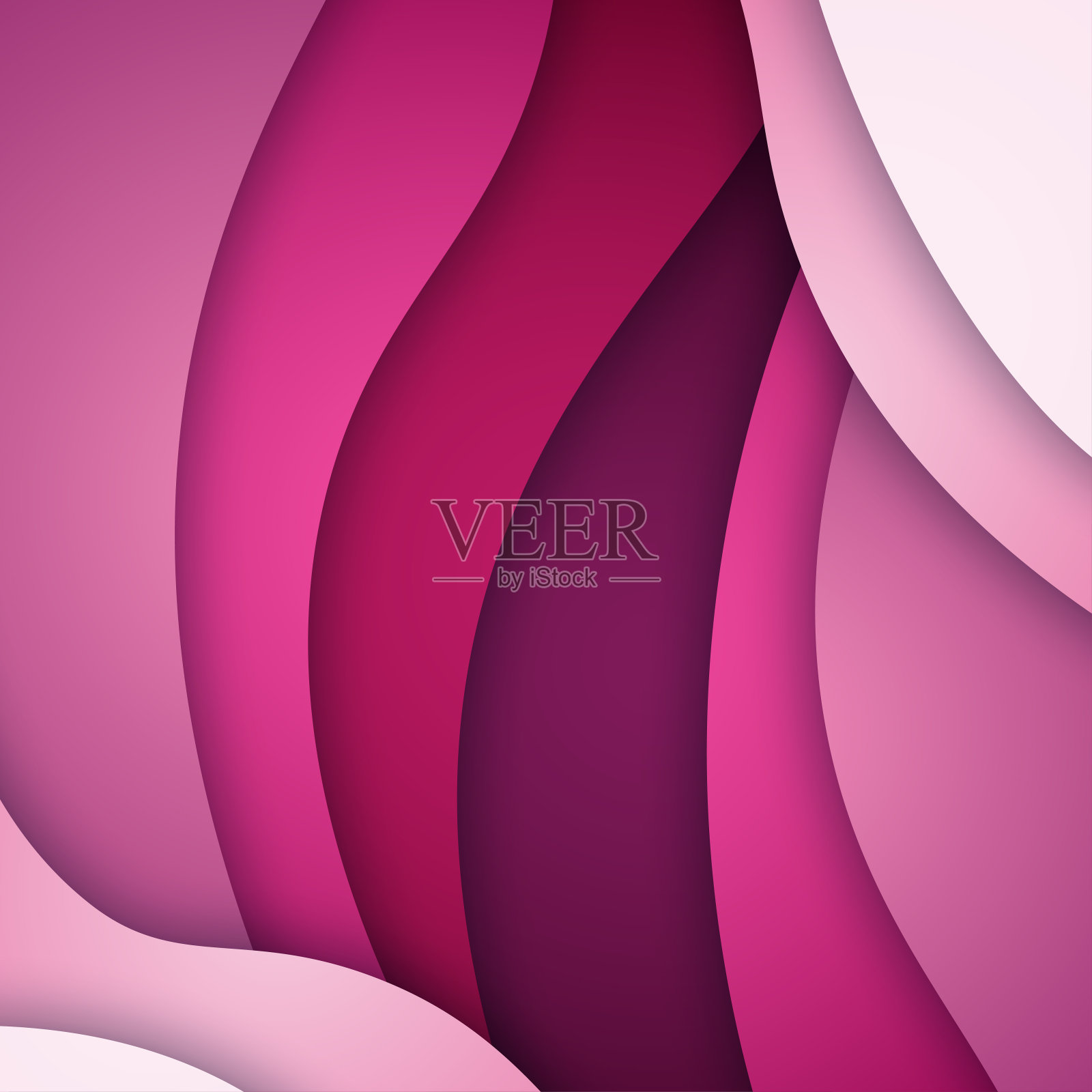 3D抽象背景和剪纸形状，矢量插图插画图片素材