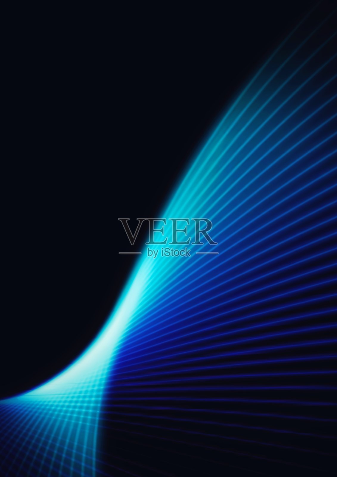 黑色背景和抽象的蓝色光线照片摄影图片