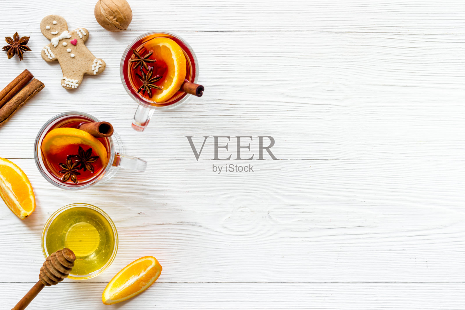 圣诞热葡萄酒配料的布局照片摄影图片