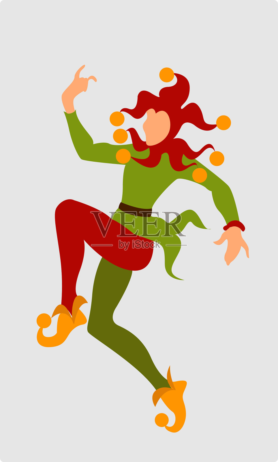 小丑在白色背景插画图片素材