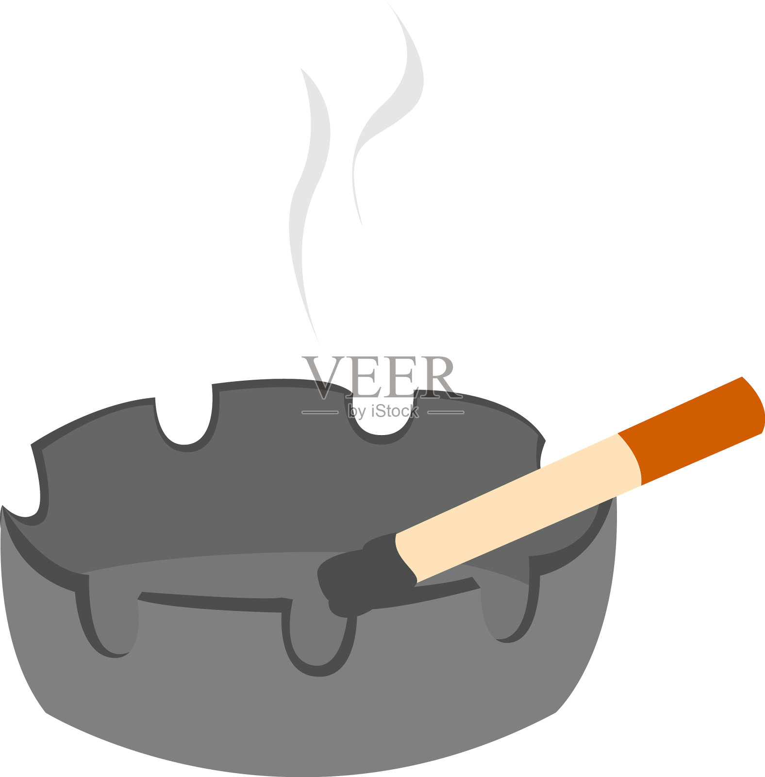 白色背景上的烟灰缸插画图片素材