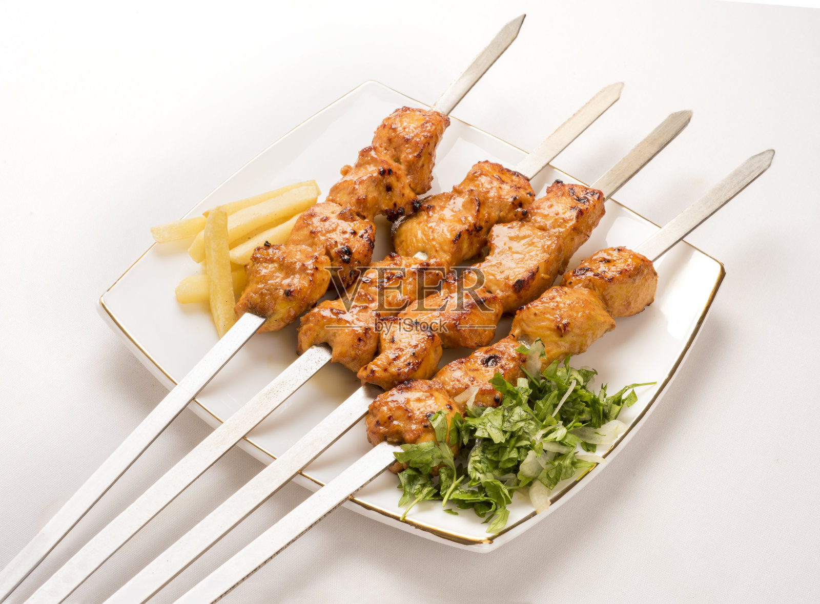 烤鸡块照片摄影图片