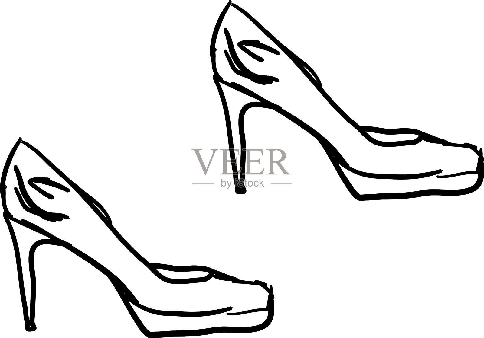 女人的鞋子在白色的背景上设计元素图片