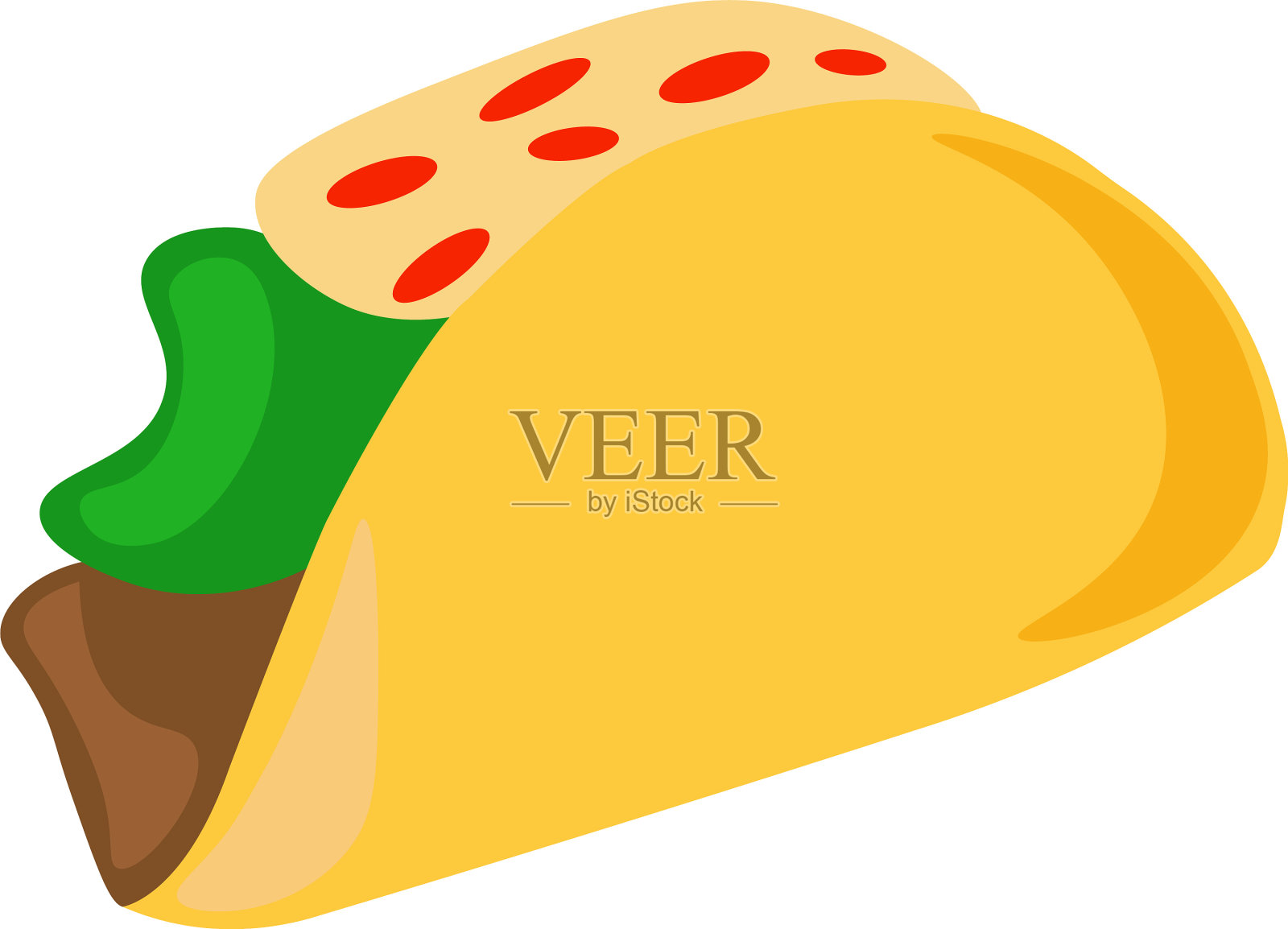 白色背景上的玉米饼插画图片素材