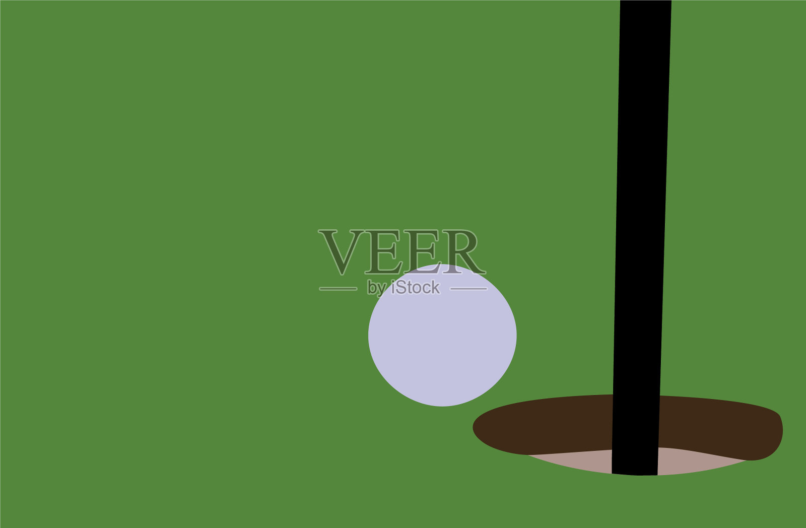 白底草地上的高尔夫球插画图片素材