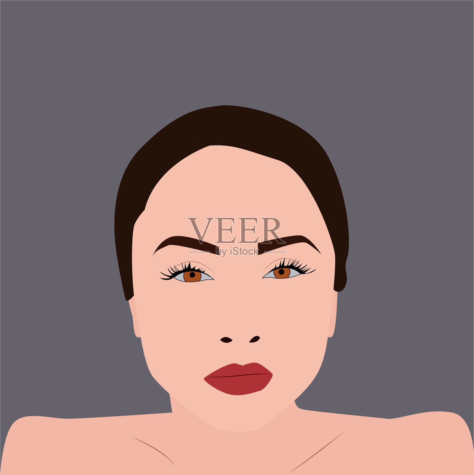 在白色背景上化妆的女人插画图片素材