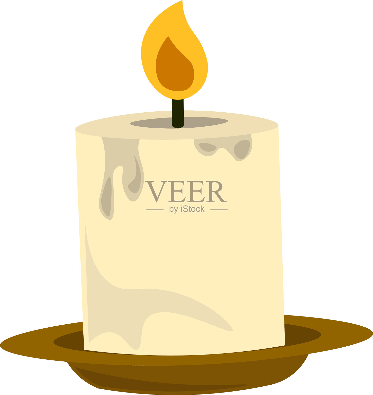 白色背景上的胖蜡烛设计元素图片