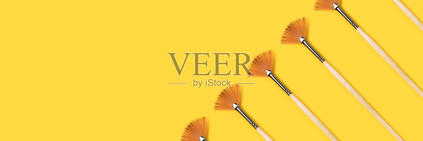 创意横幅与油漆刷布局。照片摄影图片