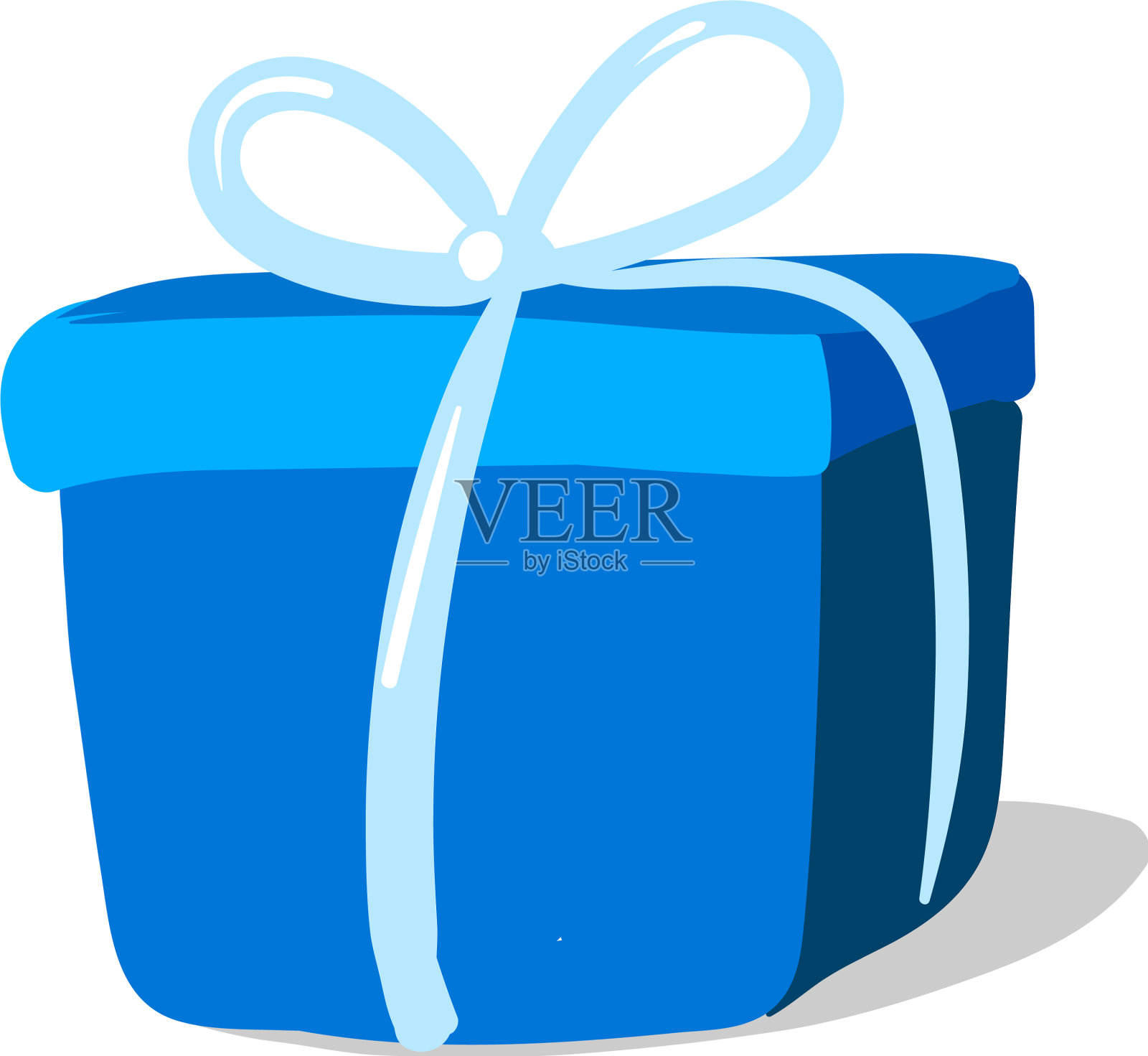 白色背景的蓝色生日礼物设计元素图片