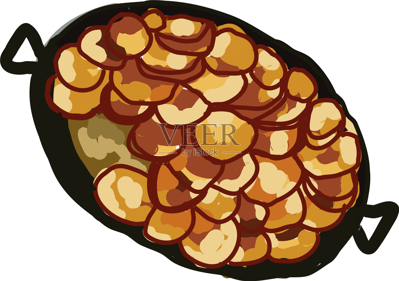 白色背景上的烤土豆插画图片素材