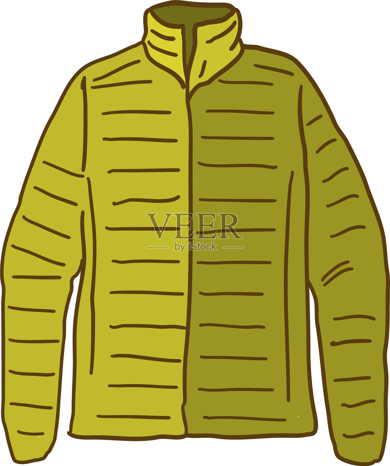 可爱的黄色外套在白色的背景设计元素图片