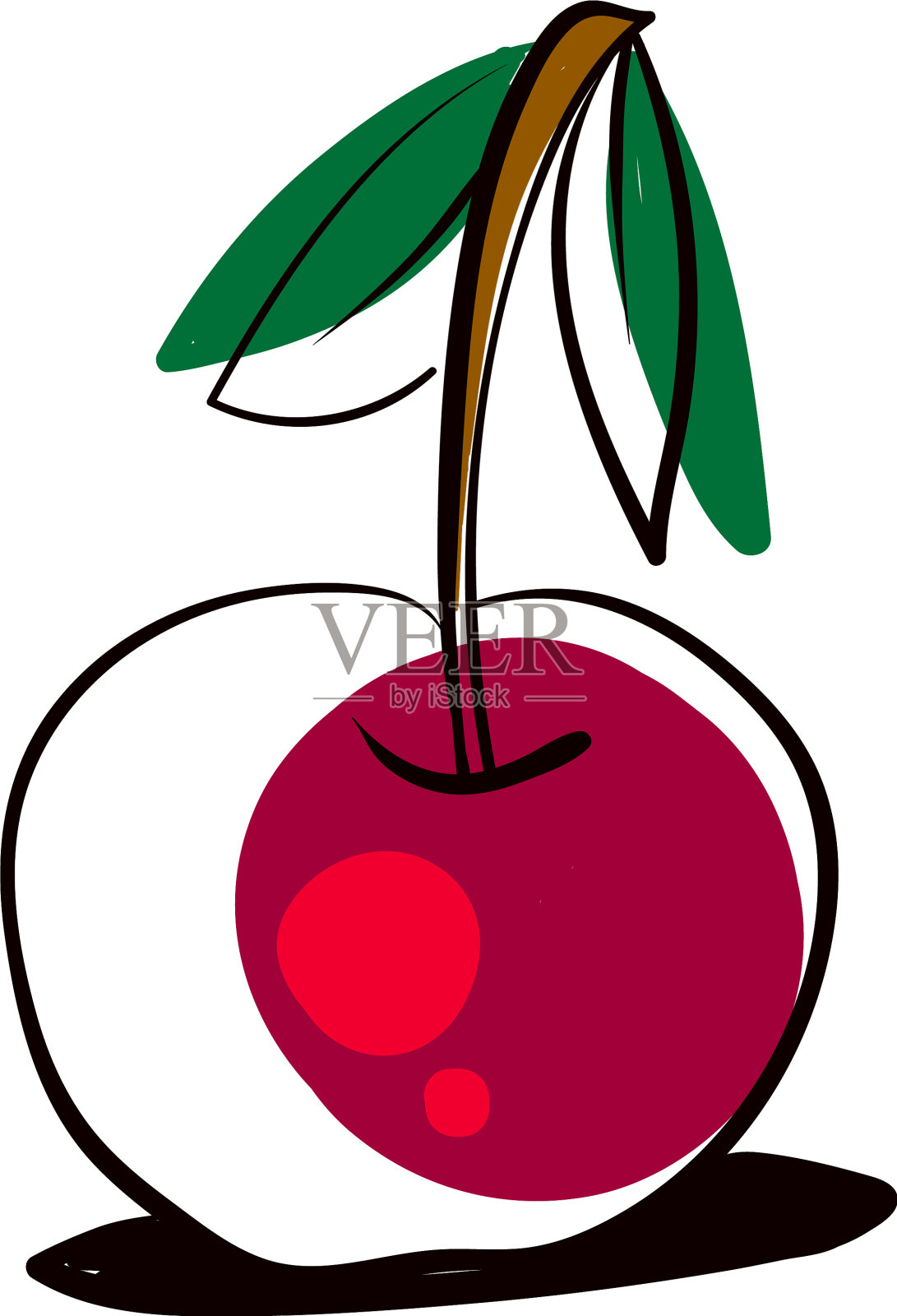 白色背景上的樱桃画设计元素图片