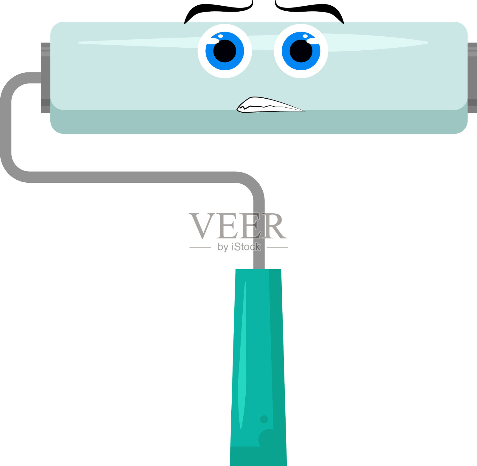 白色背景上的油漆辊设计元素图片