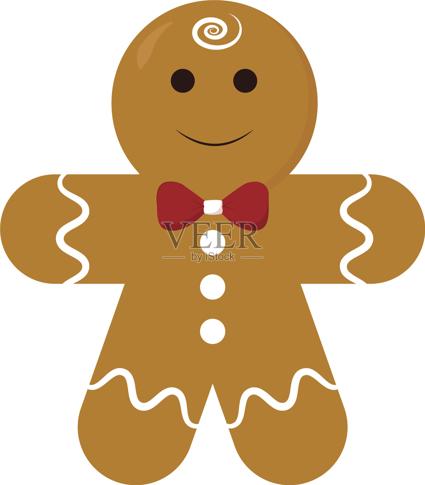 白色背景上的姜饼设计元素图片