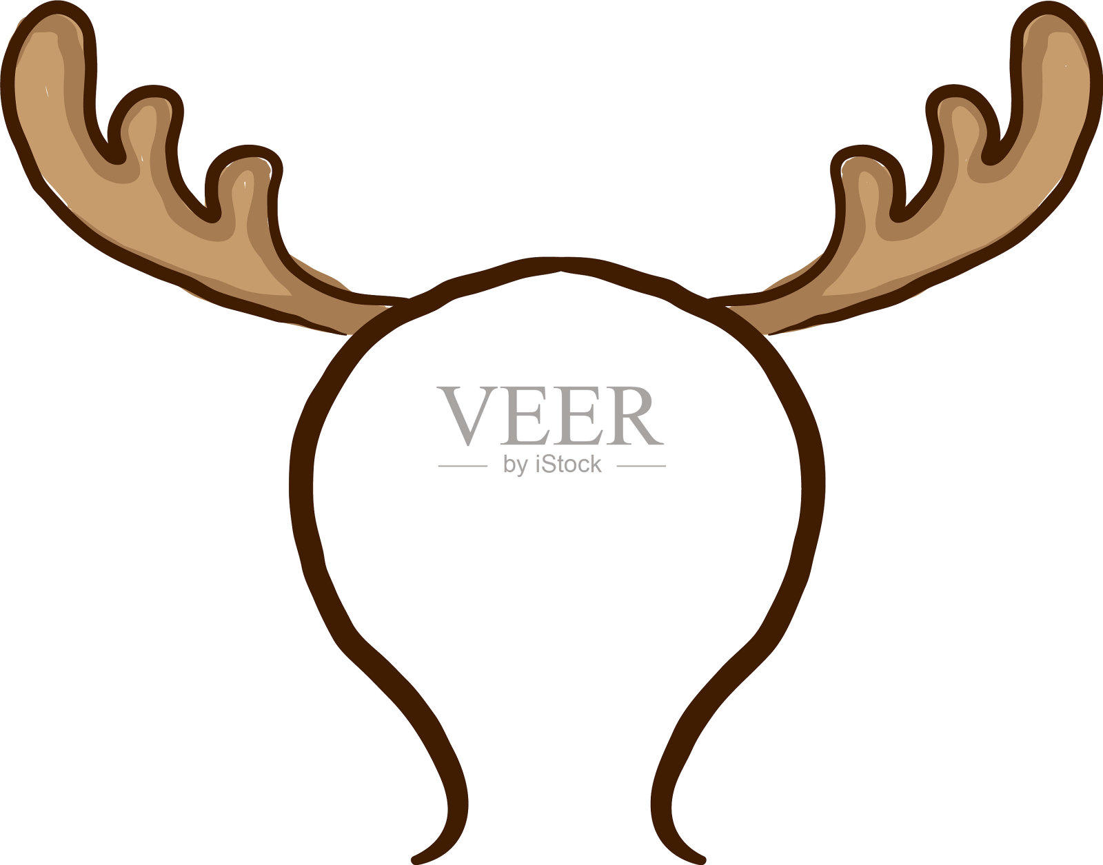 白色背景上的鹿发带设计元素图片