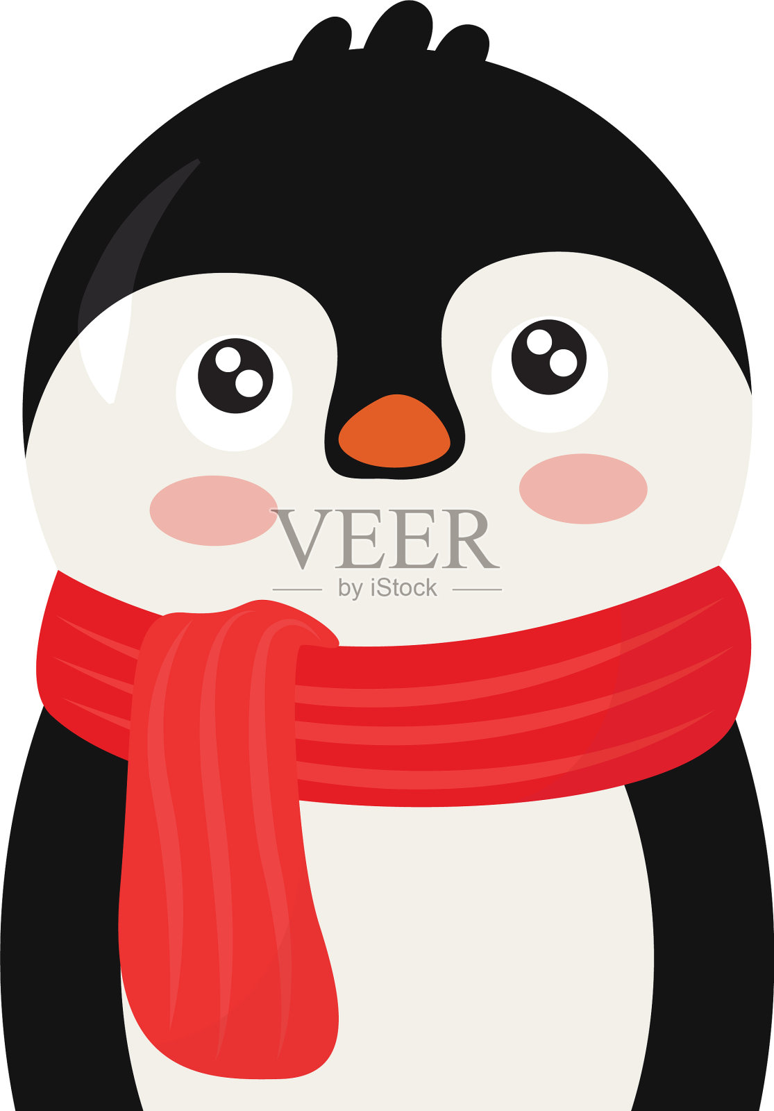 白色背景上的悲伤企鹅设计元素图片