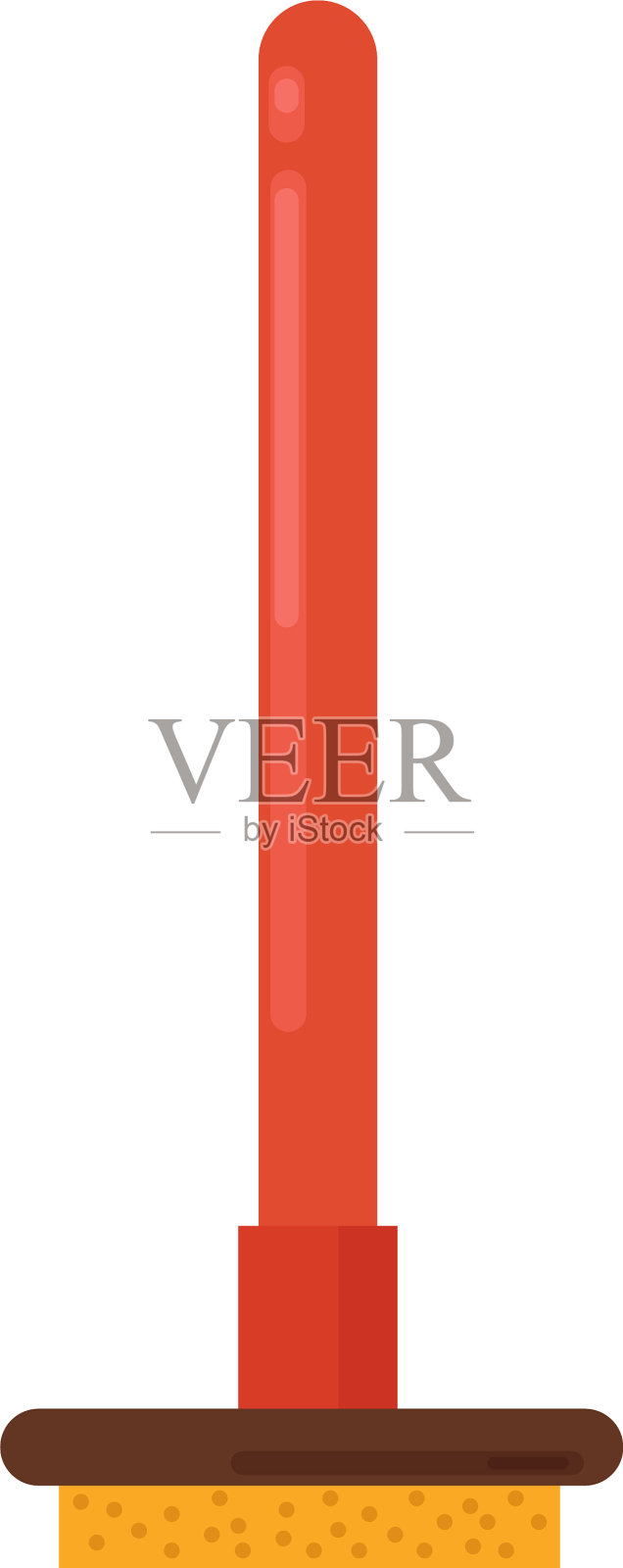 地板清洁刷在白色背景上插画图片素材