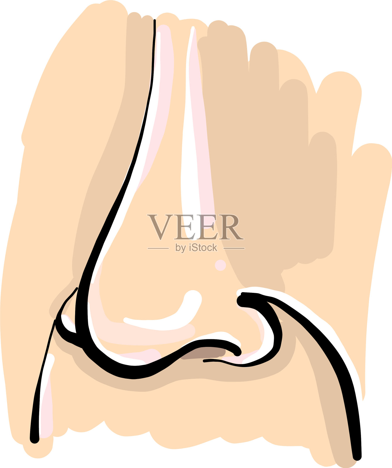 前面的鼻子在白色的背景设计元素图片