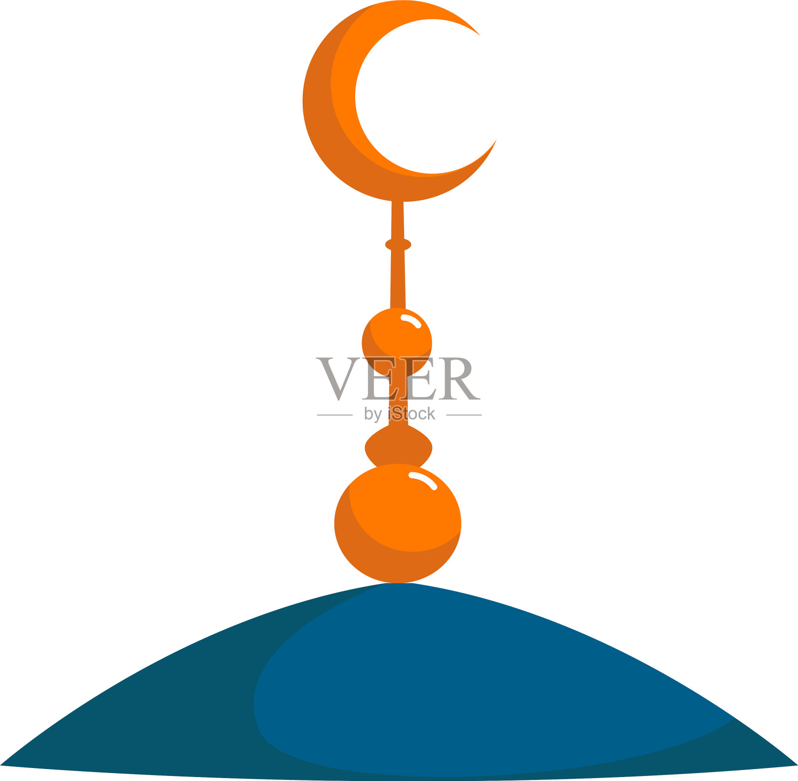 白色背景上的伊斯兰新月设计元素图片