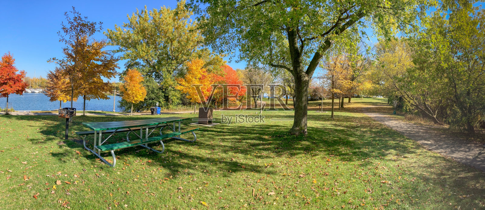 城市公园秋景照片摄影图片