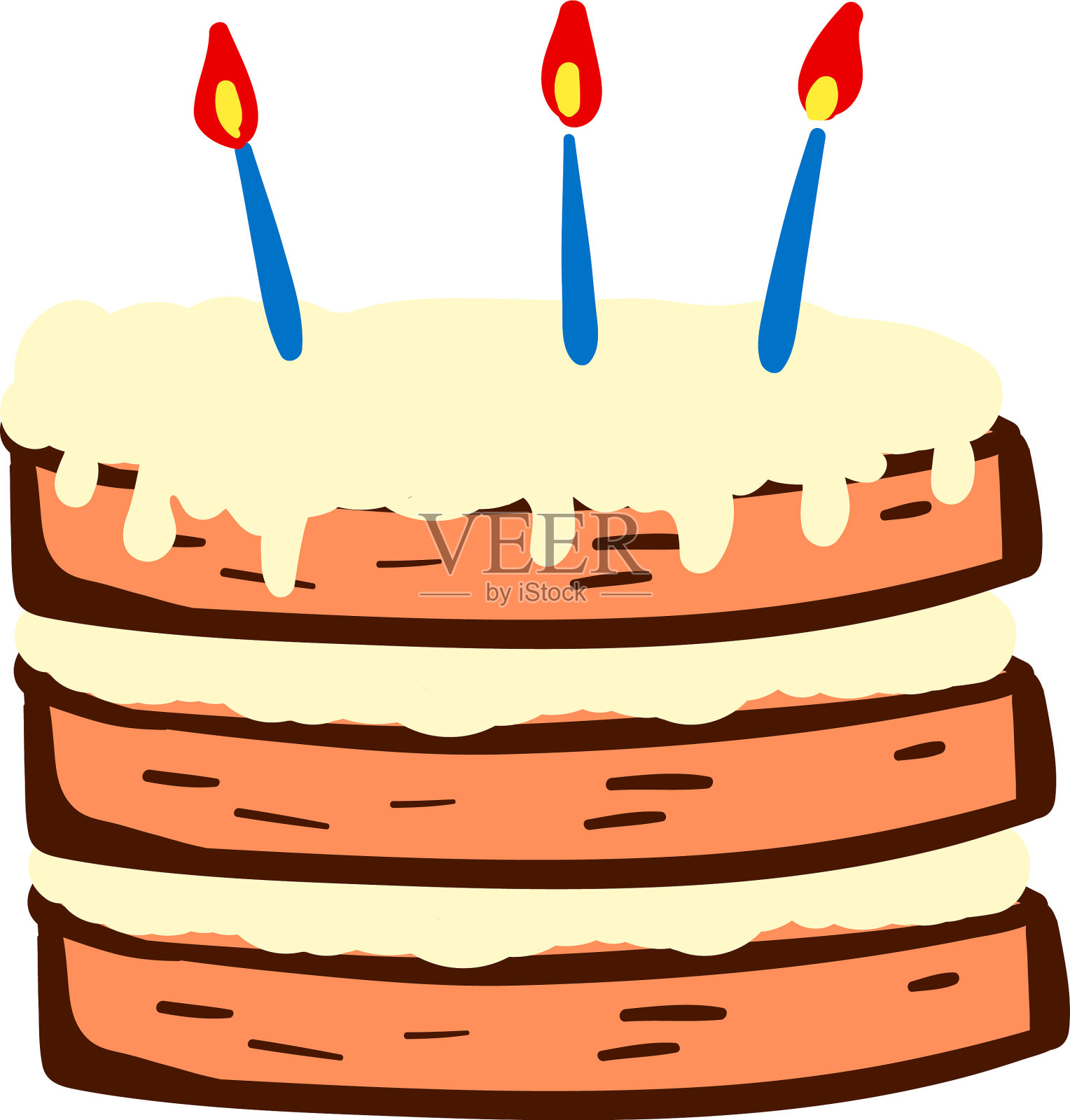 白色背景上的生日蛋糕设计元素图片