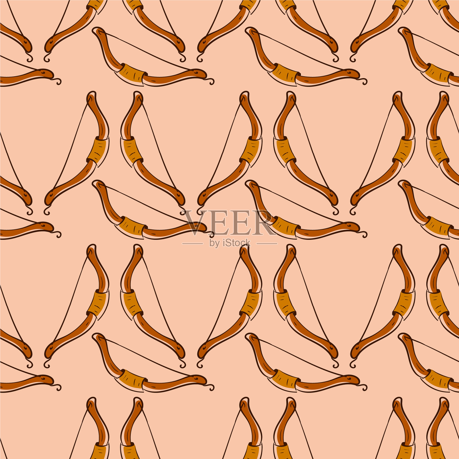 弓和箭图案上的白色背景插画图片素材