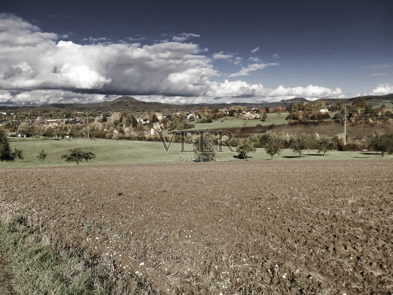 德国霍恩施陶芬山的全景照片摄影图片