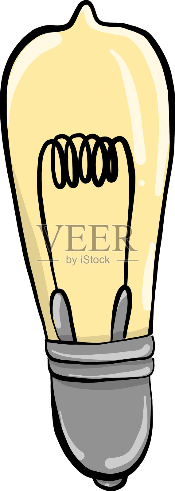 白色背景上的灯泡插画图片素材