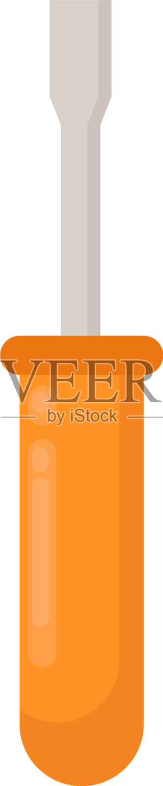 白色背景上的橙色螺丝刀插画图片素材