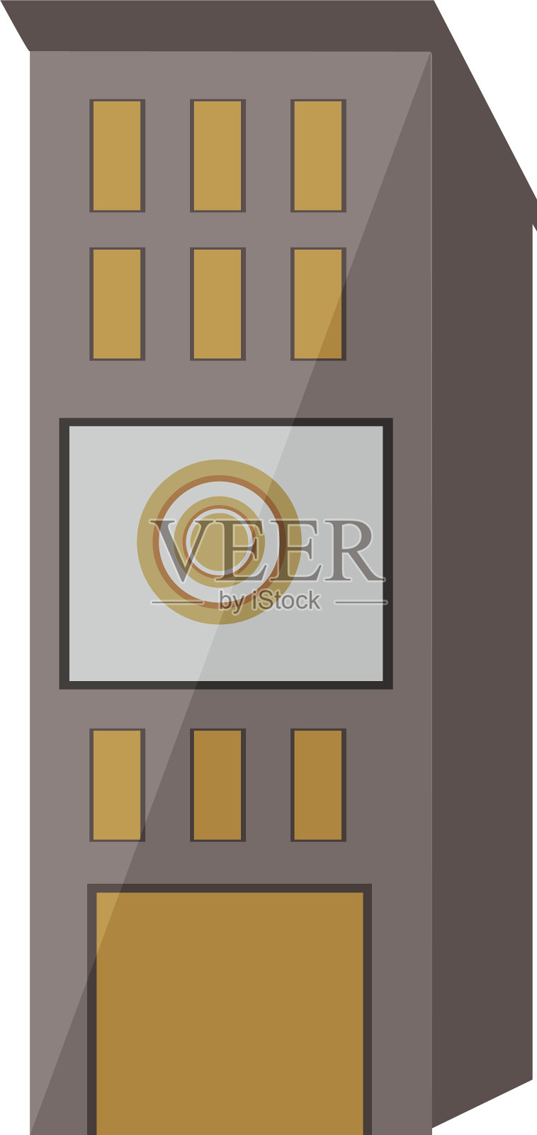 白色背景上的高楼插画图片素材