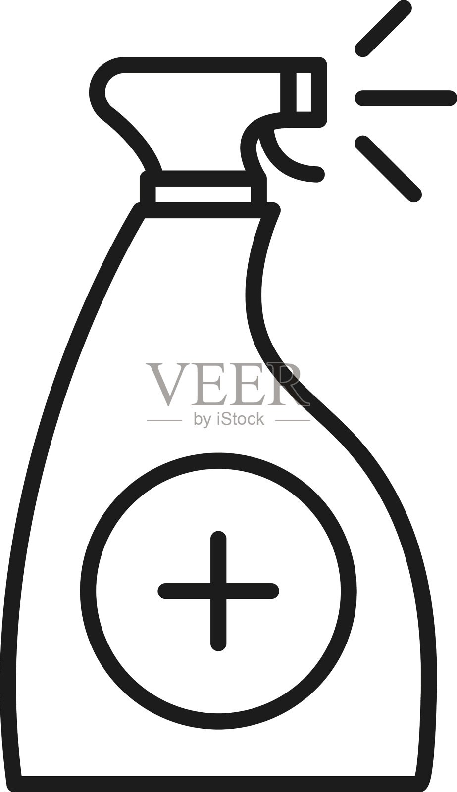 消毒喷剂与交叉线风格图标图标素材