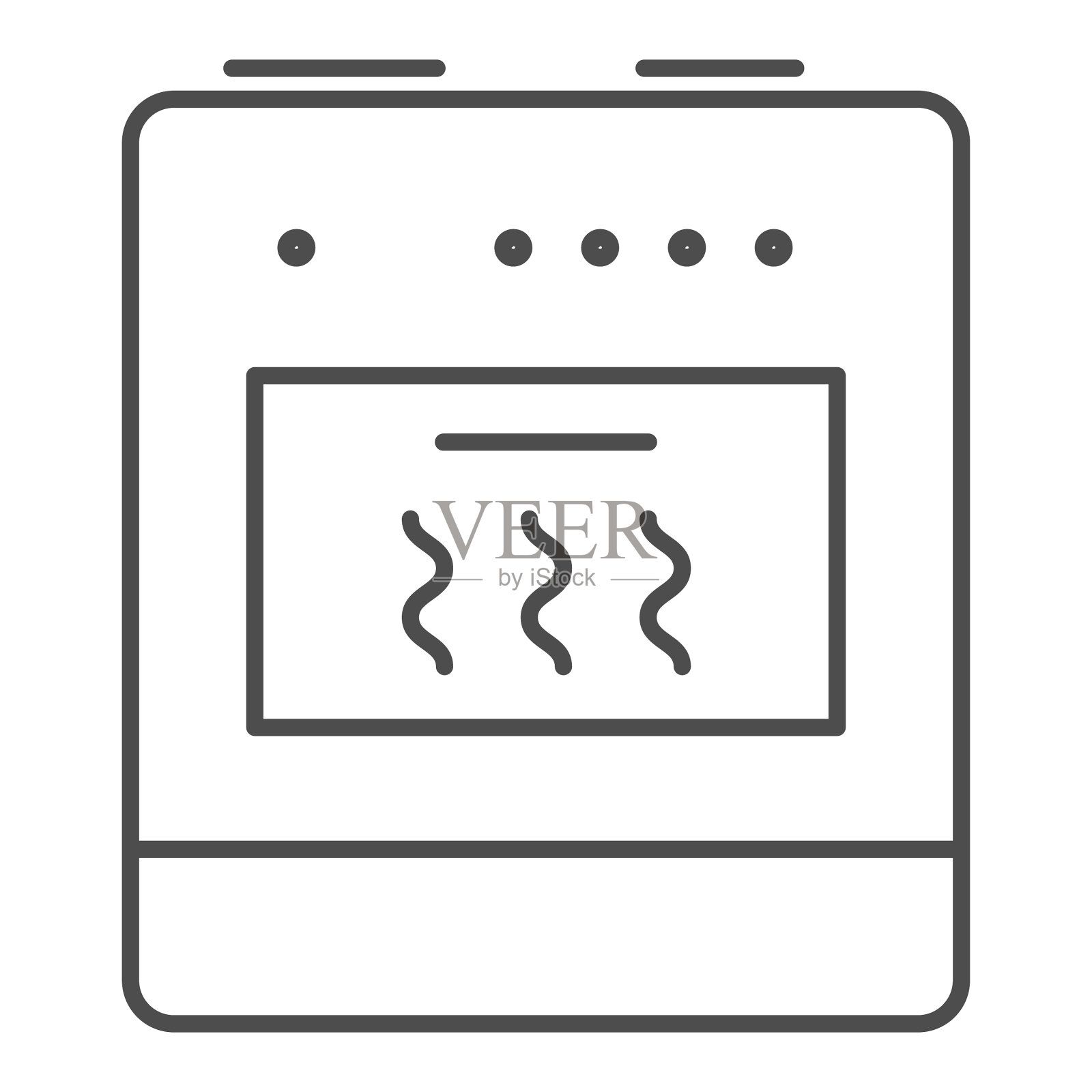 炉细线图标烘焙概念烤箱签约插画图片素材