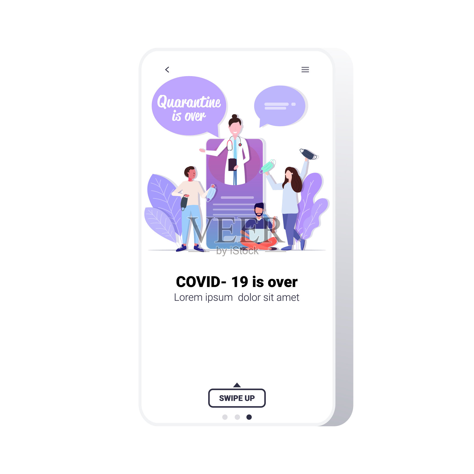 隔离的医生结束演讲了插画图片素材