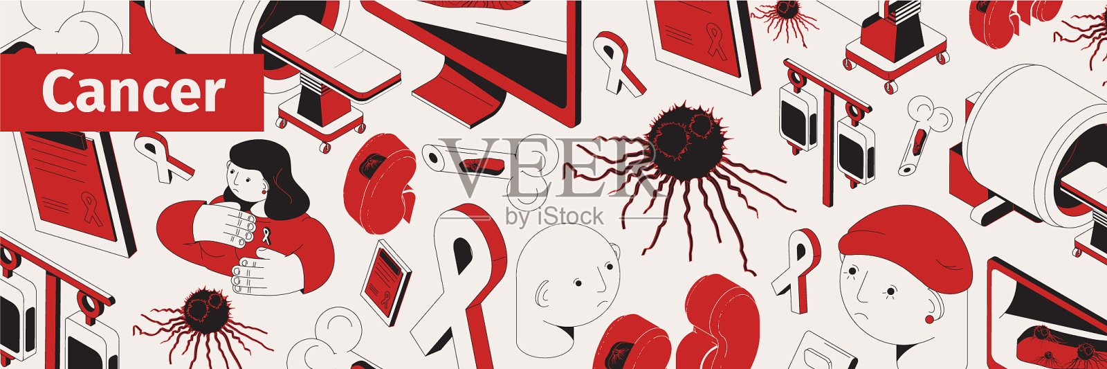 巨蟹座网页水平构成插画图片素材