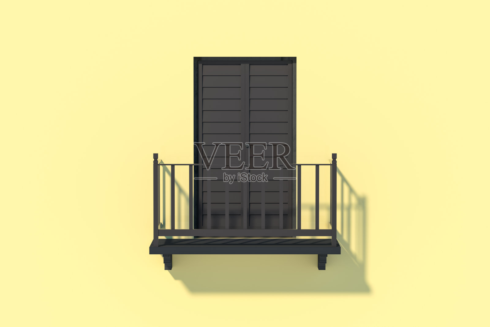 建筑外阳台结构，3d渲染。照片摄影图片