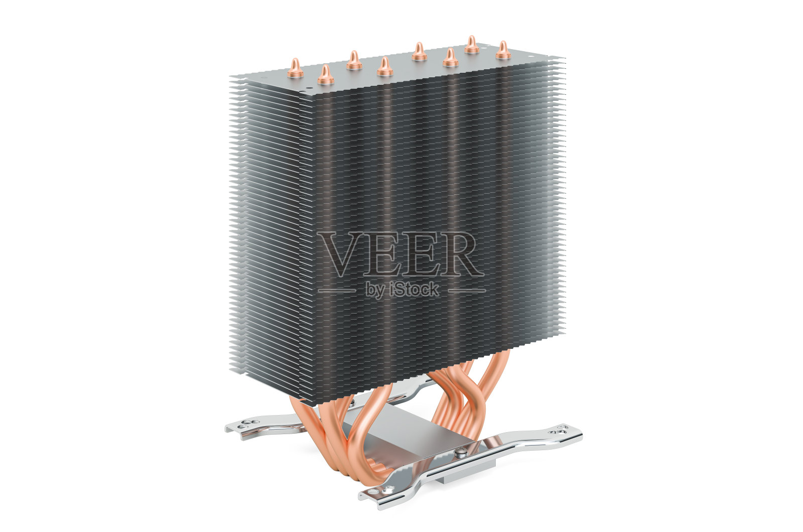 散热器从CPU风扇，3D渲染隔离在白色背景照片摄影图片